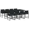 vidaXL Set da Pranzo da Giardino 9 pz con Cuscini Nero in Polyrattan