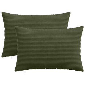 vidaXL Federa 2 pcs HEERLEN Verde 30 x 50 cm corduroy