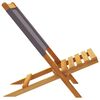 vidaXL Sedie Giardino Pieghevoli 8pz Antracite Tessuto Legno Massello