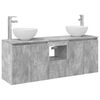 vidaXL Set di Armadi da Bagno 3 pz Grigio Cemento 129 x 35 x 80 cm