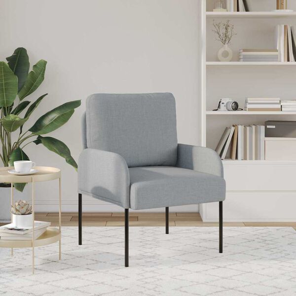 vidaXL Divani con cuscino 55cm Grigio chiaro Legno compensato