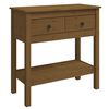 vidaXL Tavolo Consolle Marrone Ambra 75x35x75cm Legno Massello di Pino