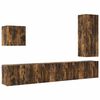 vidaXL Mobili TV a Muro 5pz Rovere Fumo in Legno Multistrato
