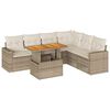 vidaXL Set Divani da Giardino 7 pz con Cuscini Beige in Polyrattan