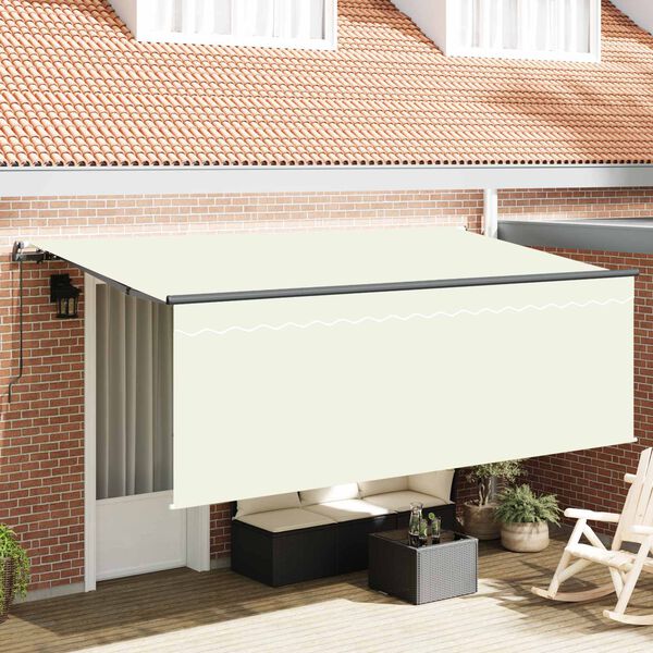 vidaXL Tenda Retrattile Crema 350 x 200 cm Poliestere e Alluminio