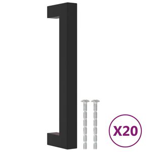 vidaXL Maniglie per Mobili 20 pz Nere 128 mm in Acciaio Inox