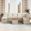 vidaXL Set Divano da Giardino con cuscino 9 pcs Beige Poly Rattan