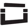 vidaXL Set mobile TV 8 pz Rovere Nero Legno ingegnerizzato