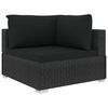 vidaXL Set Divani da Giardino 5 pz con Cuscini in Polyrattan Nero