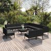 vidaXL Set Divani da Giardino 14 pz con Cuscini in Polyrattan Nero