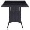 vidaXL Set Mobili da Pranzo per Giardino 9 pz in Polyrattan Nero