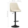 vidaXL Sedie da Bar 2 pz Crema in Velluto