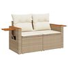 vidaXL Set Divano da Giardino 5 pz con Cuscini Beige in Polyrattan
