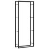 vidaXL Portalegna Nero Opaco 80x28x222 cm Acciaio