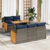 vidaXL Set Divano da Giardino 6pz con Cuscini Grigio Polyrattan Acacia