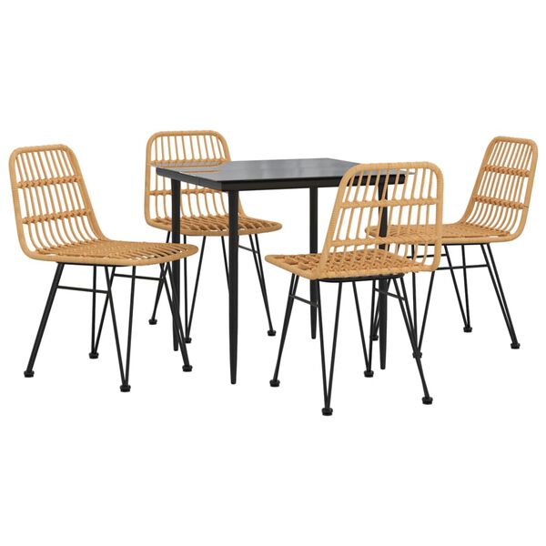 vidaXL Set da Pranzo da Giardino 5 pz in Polyrattan