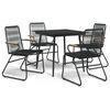 vidaXL Set da Pranzo da Giardino 5 pz Nero in Rattan PVC