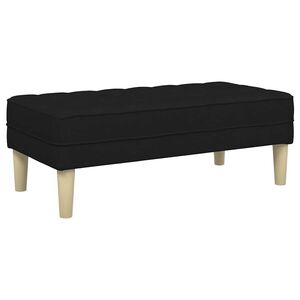vidaXL panchina con cuscino Nero 113 x 57 x 39 cm Tessuto