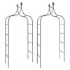 vidaXL Archi da Giardino 2 pz Neri 120x38x260 cm Acciaio