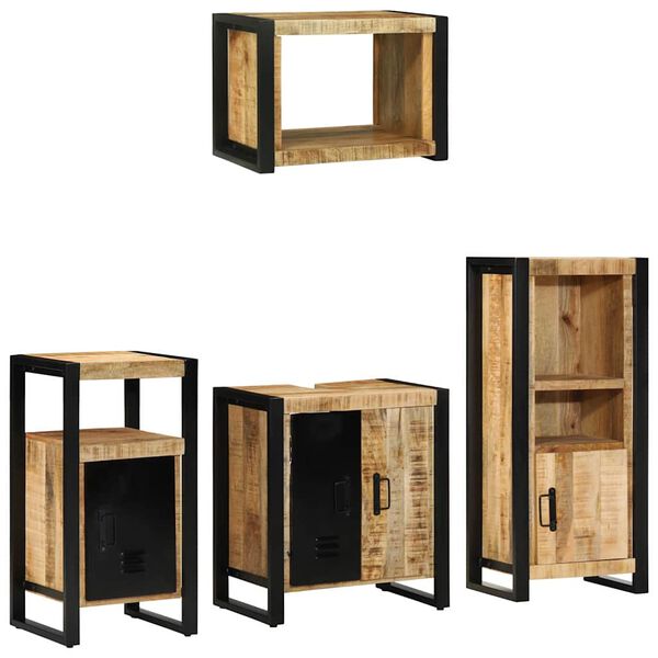 vidaXL Set di mobili per il bagno 4 pcs Legno di mango massello