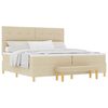 vidaXL Letto a molle con testiera Crema 200 x 200 cm Tessuto