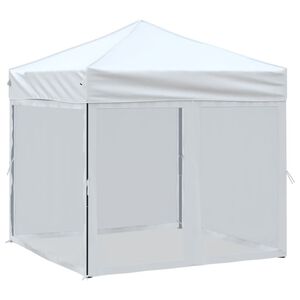 vidaXL Tenda per Feste Pieghevole con Pareti Laterali Bianco 2x2 m