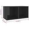 vidaXL Mobili TV 4 pz Grigio Lucido 72x35x36,5 cm in Legno Multistrato