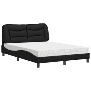 vidaXL Letto con Materasso Hvar Nero 120x200 cm in Similpelle