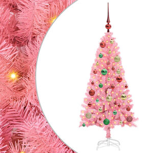 vidaXL Albero di Natale con 150 LED con supporto Rosa 120 cm PVC