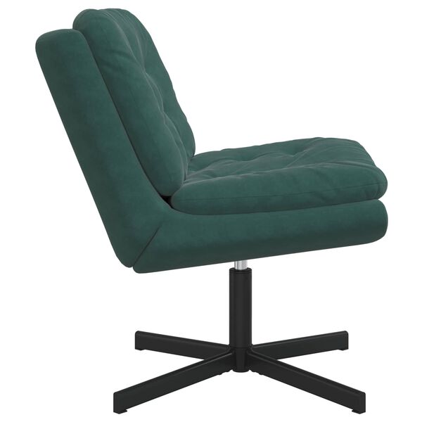 vidaXL Poltrona Relax con Base Girevole Verde Scuro 63 x 75 x 76 cm