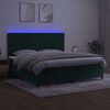 vidaXL Letto a Molle con Materasso e LED Verde Scuro 200x200cm Velluto