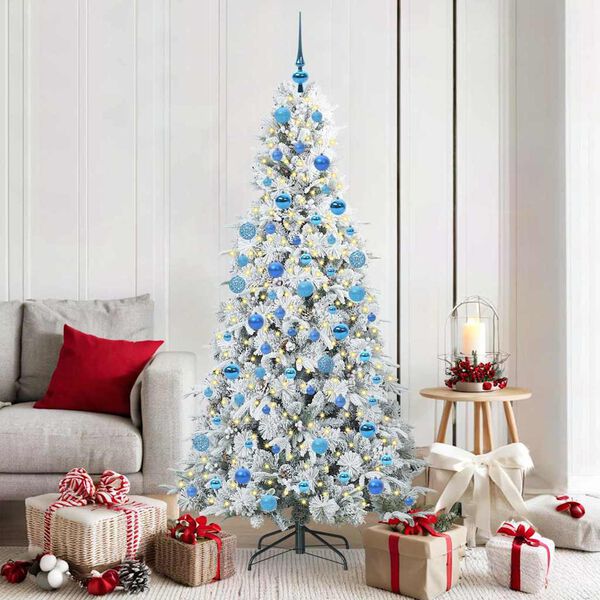 vidaXL Albero di Natale Artificiale con Rami Pieghevoli Bianco 180 cm