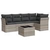vidaXL Set Divano da Giardino 6pz con Cuscini Grigio Chiaro Polyrattan