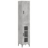 vidaXL Credenza Grigio Cemento 34,5x34x180 cm in Legno Multistrato