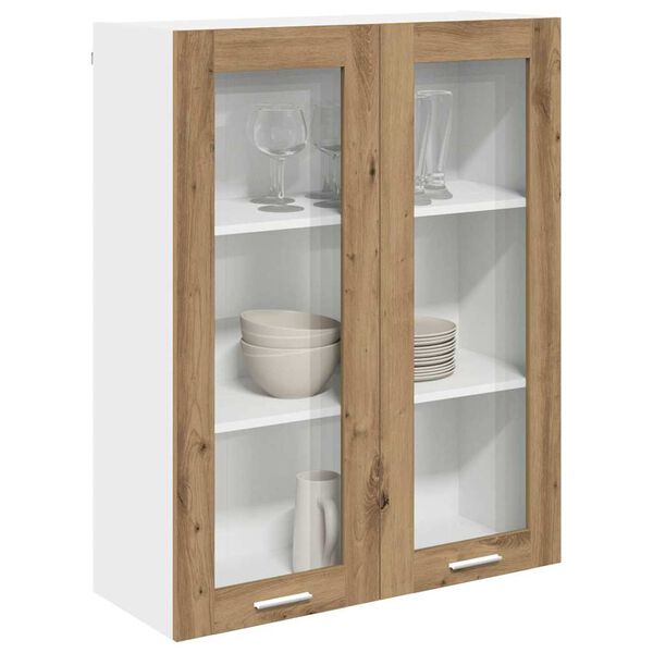 vidaXL Armadio pensile con porta Rovere artigianale 80 x 31 x 100 cm