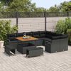 vidaXL Set Divano da Giardino con cuscino 12 pcs Nero Poly Rattan
