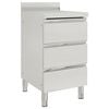 vidaXL Mobiletto da cucina commerciale con 3 cassetti 50x60x96 cm