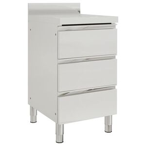 vidaXL Mobiletto da cucina commerciale con 3 cassetti 50x60x96 cm
