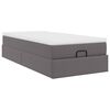 vidaXL Struttura Letto Pouf con Materasso Grigio 90x190 cm Similpelle