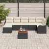 vidaXL Set Divano da Giardino 8 pcs Nero e Crema polyrattan