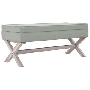 vidaXL Sgabello Portaoggetti Grigio chiaro 110x45x49 cm in Velluto