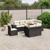 vidaXL Set Divani da Giardino 9 pz con Cuscini Nero in Polyrattan