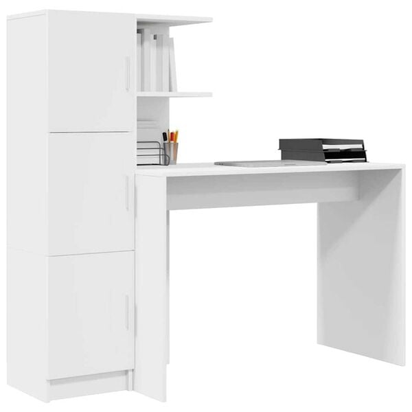 vidaXL Scrivania 2 pcs Bianco