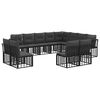 vidaXL Set di divani da esterno 12 pcs Nero e Grigio scuro Poliestere