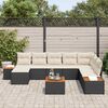 vidaXL Set Divano da Giardino 9 pcs Nero e Crema Polyrattan