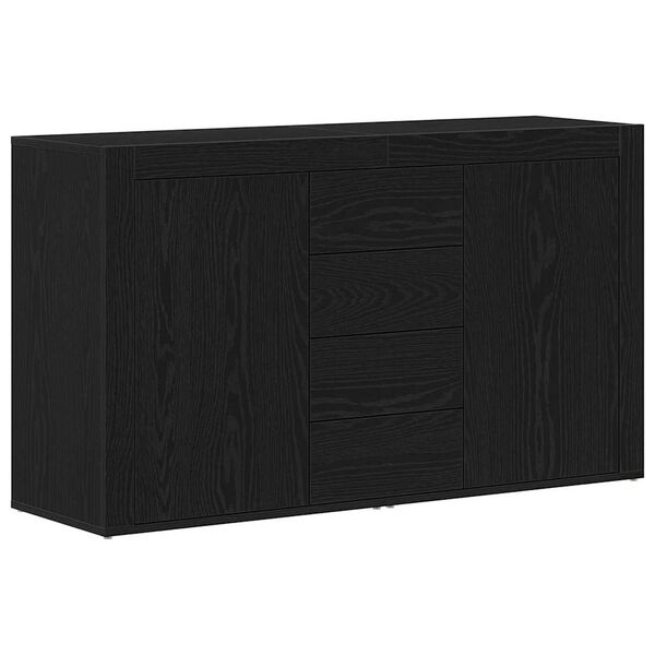 vidaXL Credenza Rovere Nero 120 x 36 x 69 cm Legno multistrato