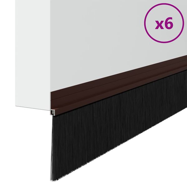 vidaXL Spazzole per porte autoadesive 6 pcs Marrone 100 cm