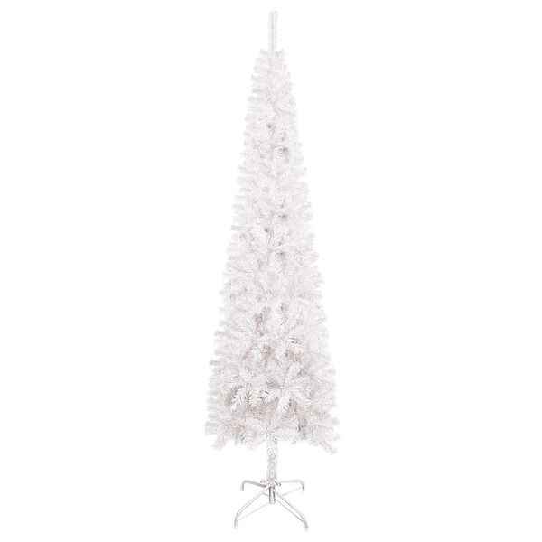vidaXL Albero di Natale Sottile Bianco 180 cm