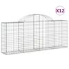 vidaXL Cesti Gabbioni ad Arco 12 pz 200x30x80/100 cm Ferro Zincato
