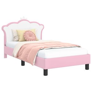 vidaXL Struttura letto bambini con testata Rosa 80 x 160 cm PU